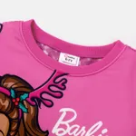Barbie Kid Girl Christmas Character Print Long-sleeve Sweatshirt Pink image 4