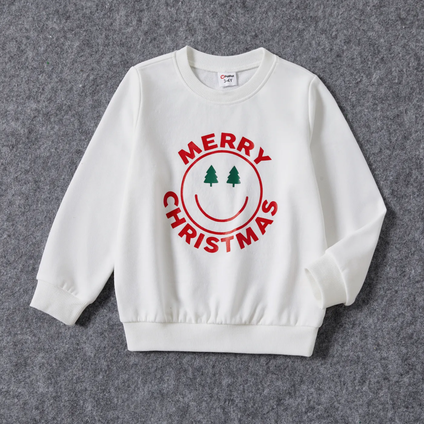 Christmas Family Matching Childlike Expression Print Long Sleeve Sweatshirt Tops