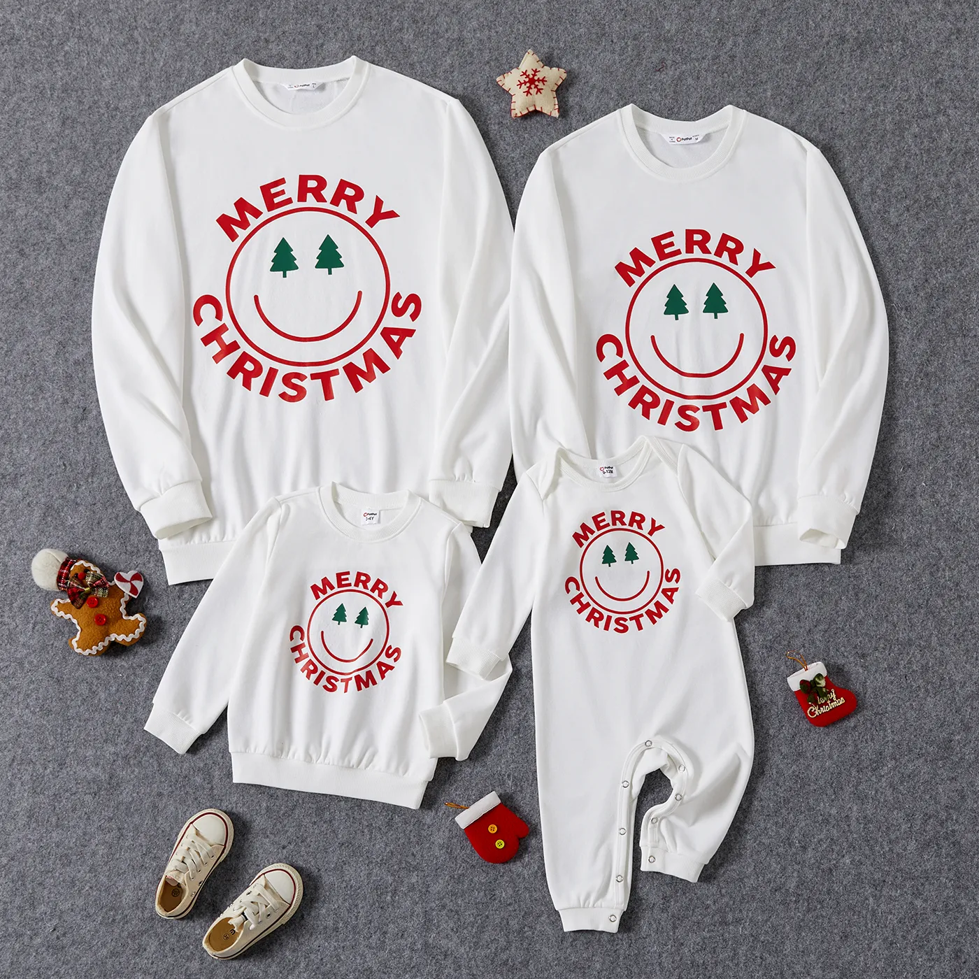 

Christmas Family Matching Childlike Expression Print Long Sleeve Sweatshirt Tops