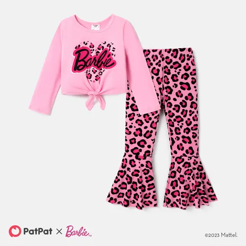 Barbie Toddler Girl 2pcs Letter Print Long-sleeve Top and Pants Set