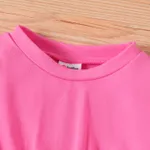 2PCS Baby Girl Avant-Garde Design Braid Feature Long Sleeve Top/PantSet Pink image 3