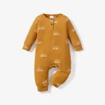 Baby Unisex Lässig Langärmelig Baby-Overalls gelb