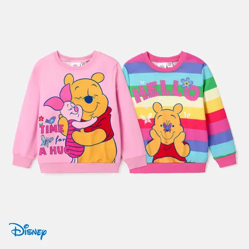 Disney Winnie the Pooh Kid Girl Character Print Long-sleeve Sweatshirt