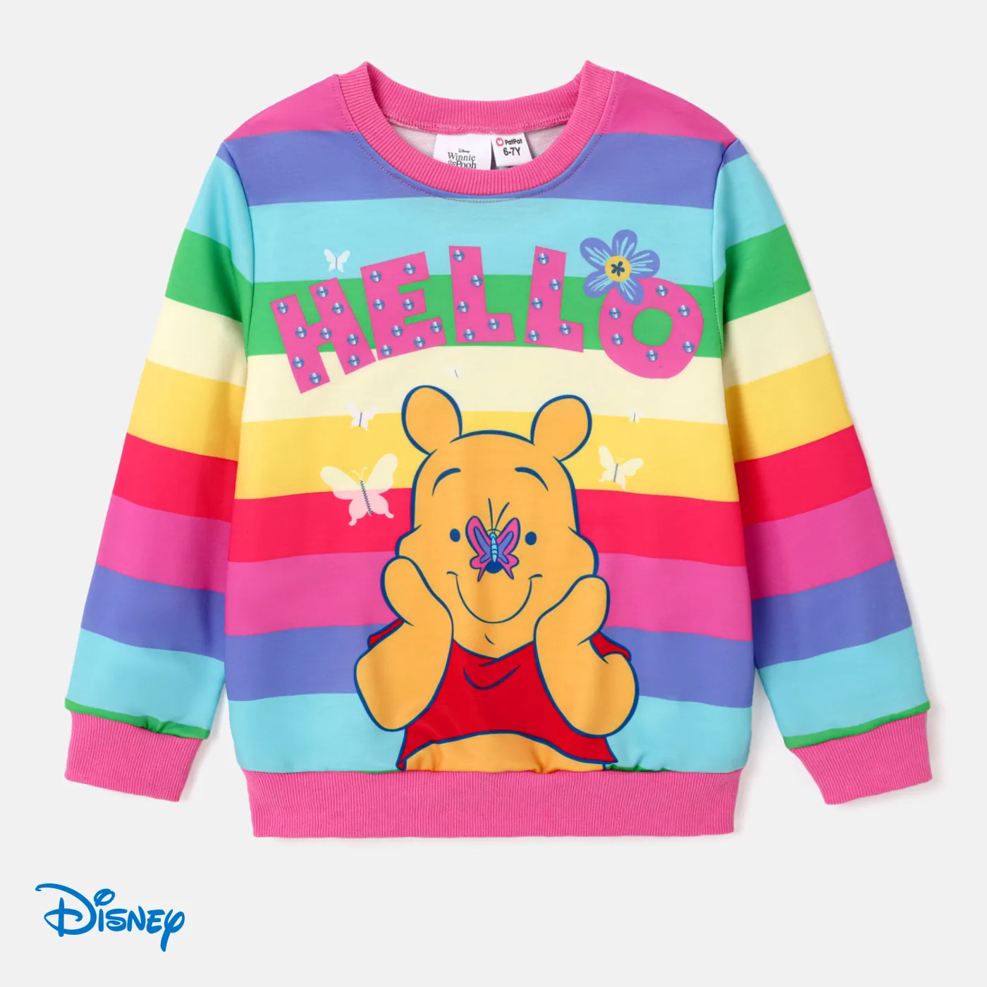 Disney Winnie The Pooh Kid Girl Character Print Long-sleeve Sweatshirt