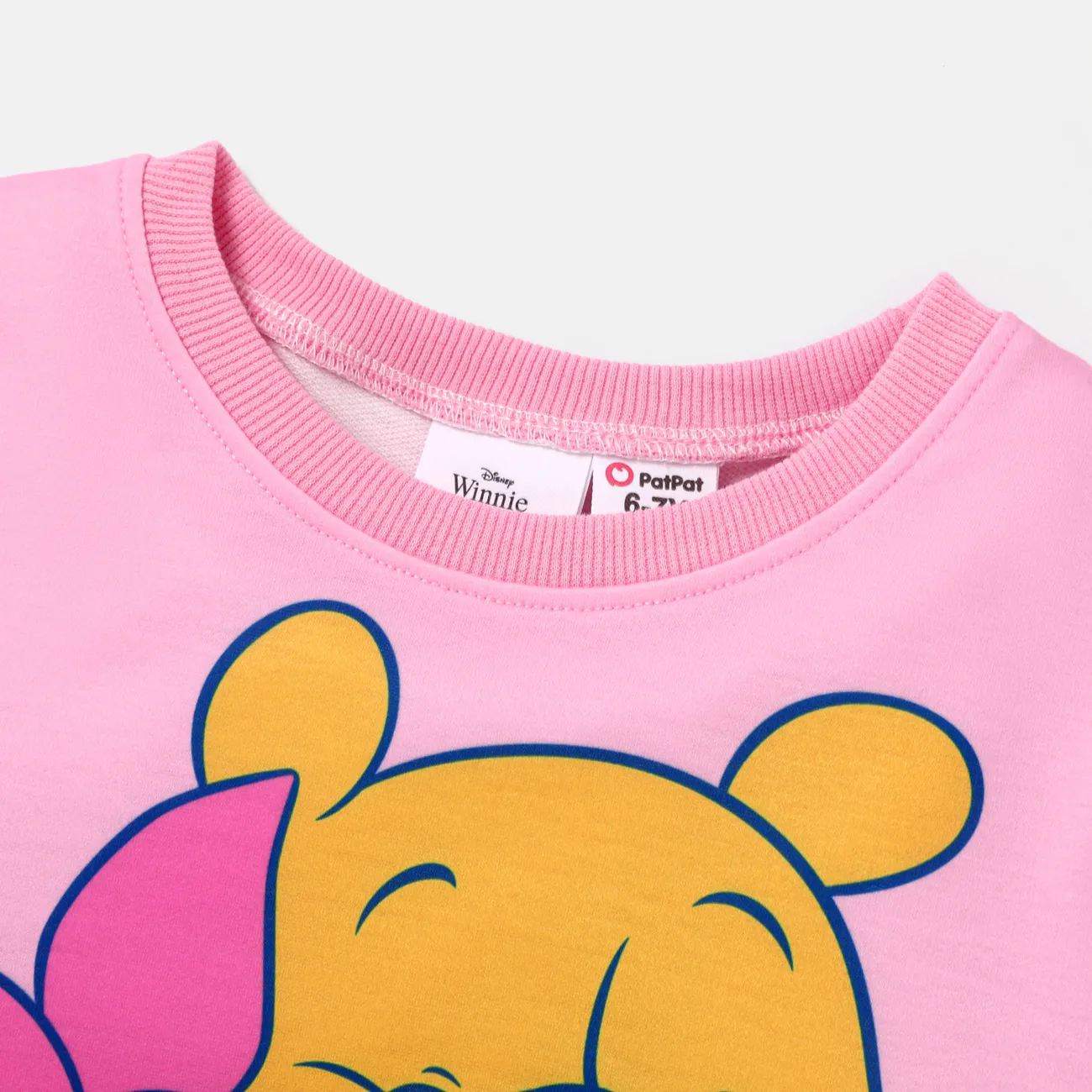 Disney Winnie the Pooh Kid Girl Character Print Long-sleeve Sweatshirt Pink big image 1