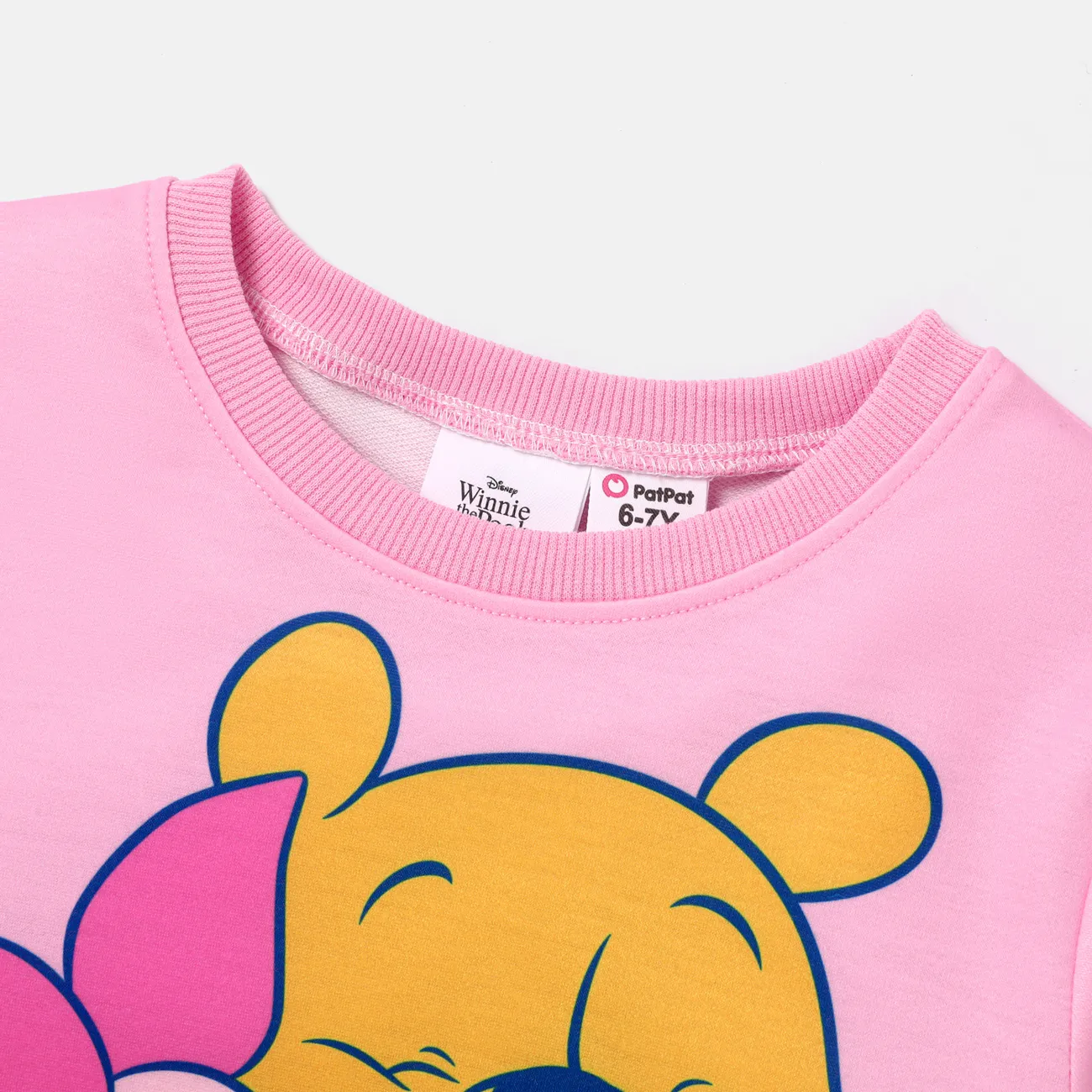 Disney Winnie the Pooh Kid Girl Character Print Long-sleeve Sweatshirt Pink big image 1