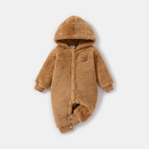 Baby Girl/Boy Bear Casual Long Sleeve Hooded Romper