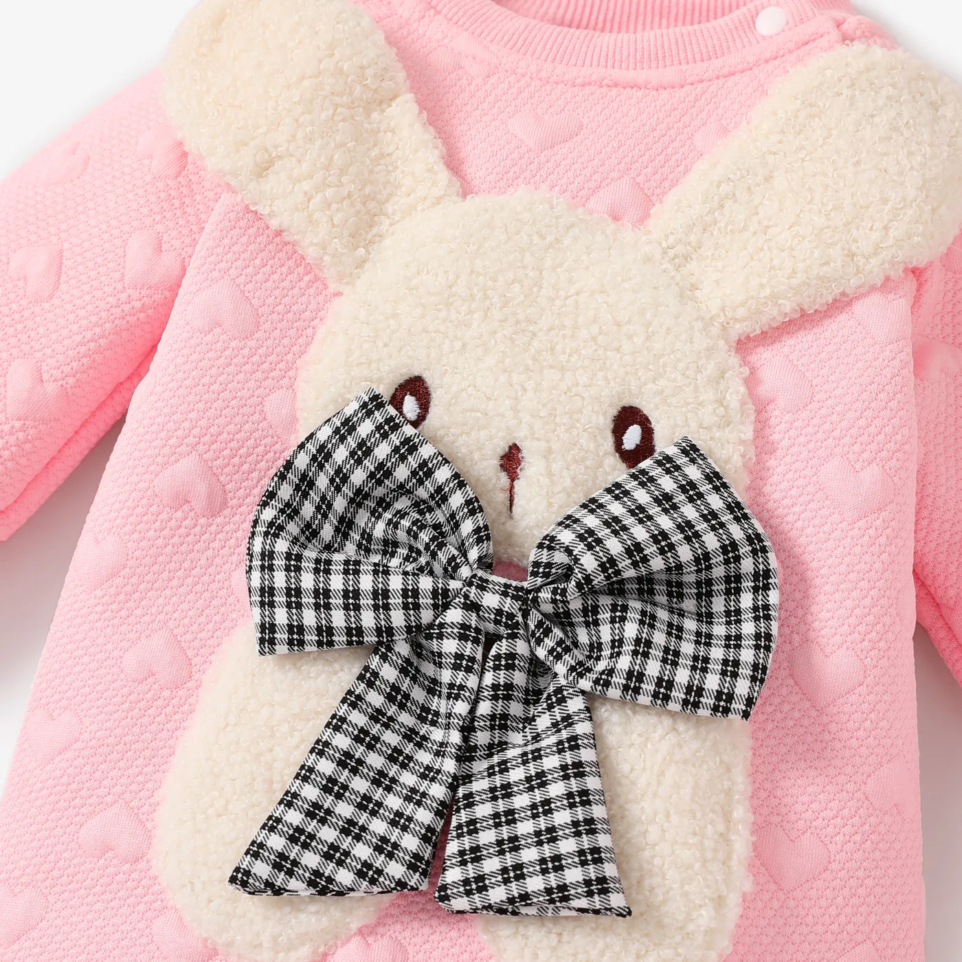 Baby Girl Cute Oversized Hyper-Tactile 3D Animal Pattern  Rabbit Long Sleeve  Jumpsuit   image 4