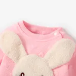 Baby Girl Cute Oversized Hyper-Tactile 3D Animal Pattern  Rabbit Long Sleeve  Jumpsuit   image 3
