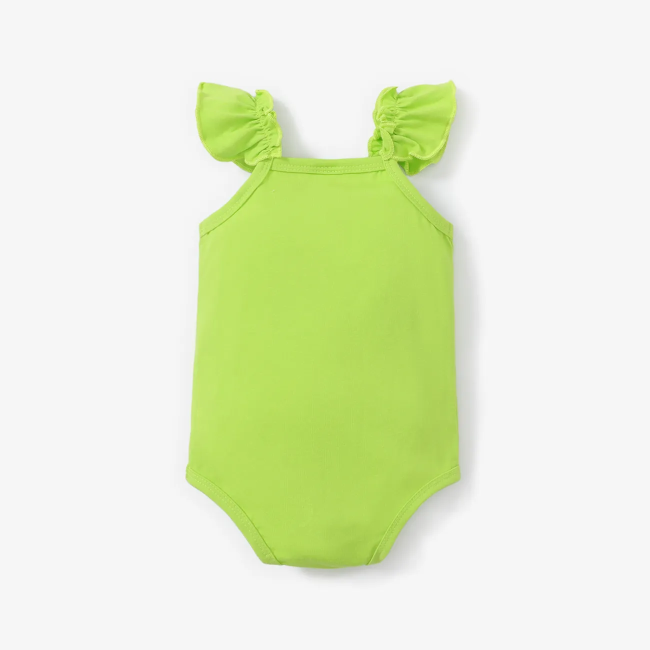 Baby Mädchen Rüschenrand Kindlich Tanktop Strampler grün big image 1