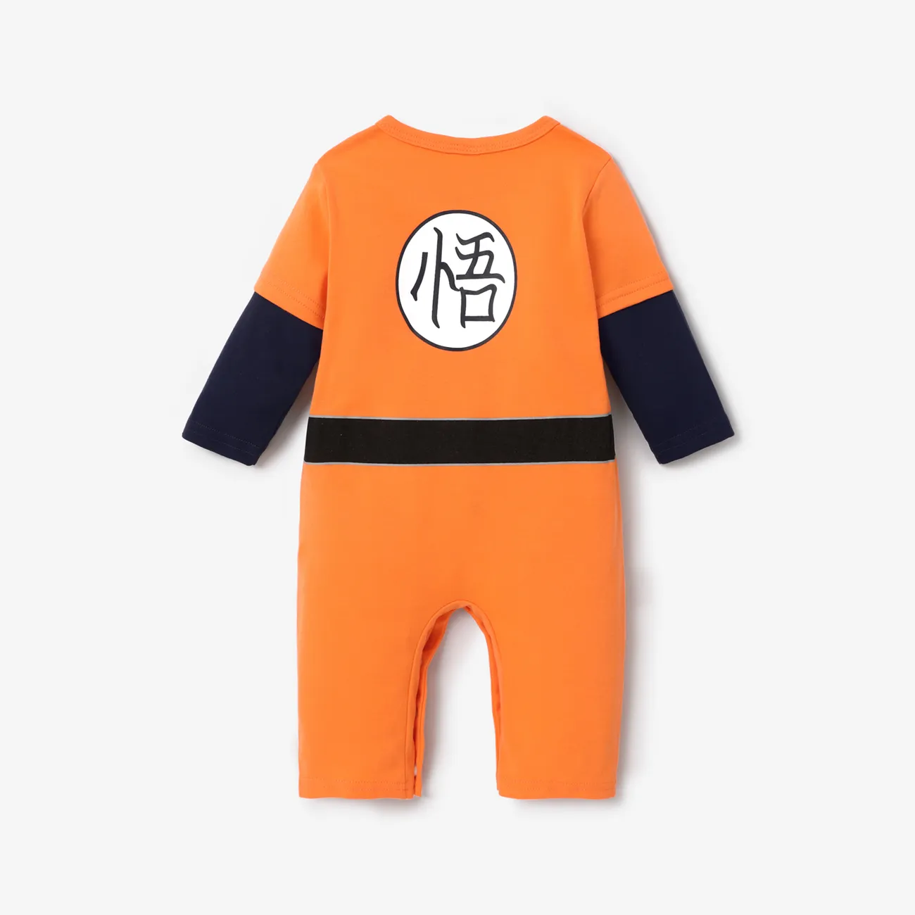 Bebé Chico Costura de tela Informal Manga larga Monos Naranja big image 1