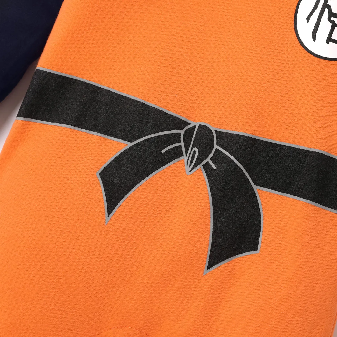 100% Cotton Kungfu Style Color Block Long-sleeve Orange Baby Jumpsuit Orange big image 1
