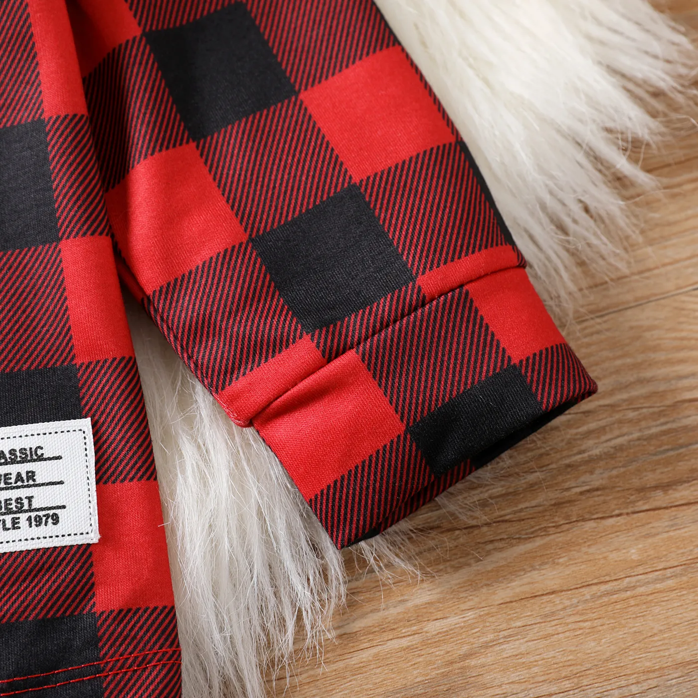 Toddler Boy/Girl Grid Hooded Jacket Red image 4