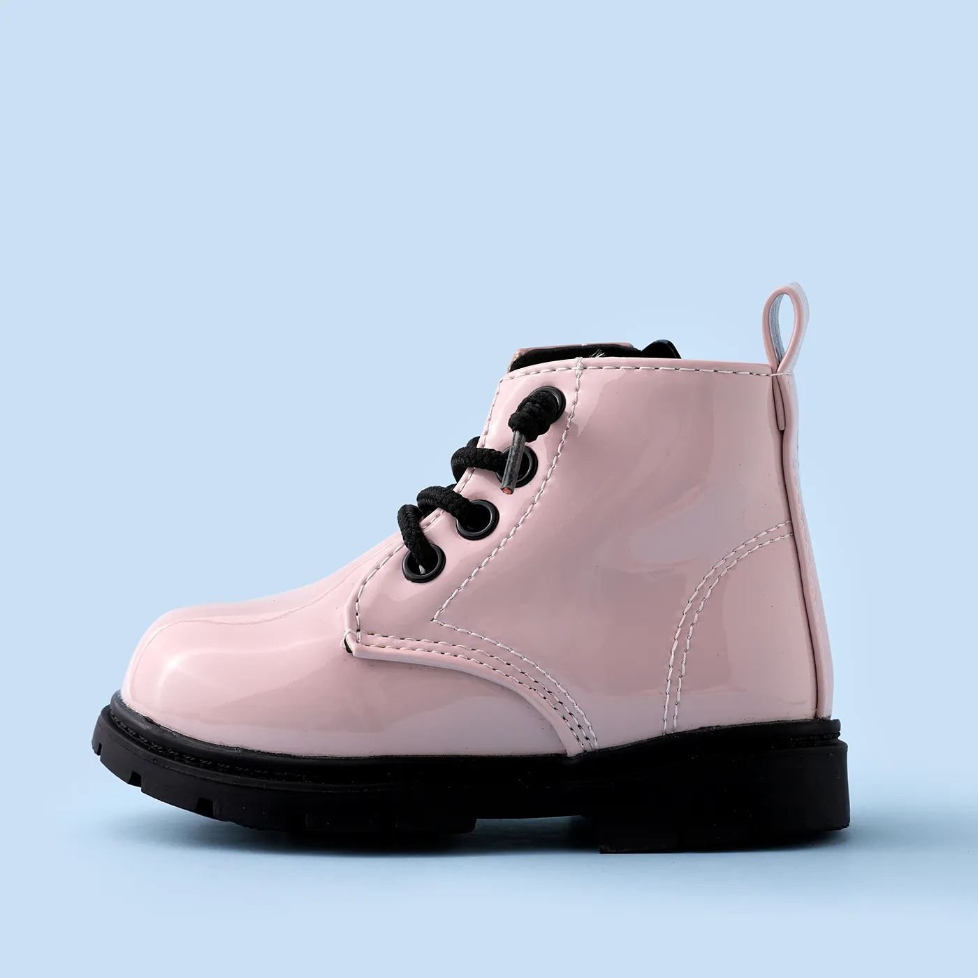 Toddler / Kid Side Zipper Lace Up Front Pink Boots(2 versions shipped randomly)  big image 8