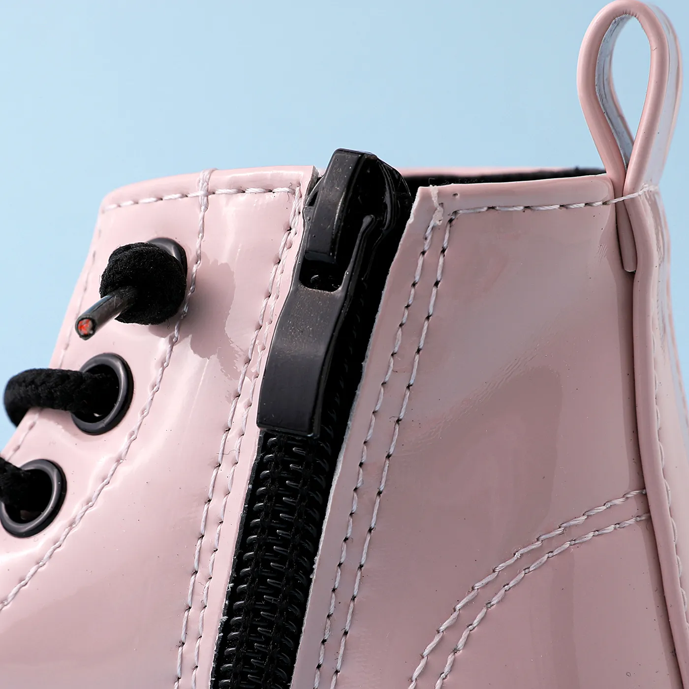 Toddler / Kid Side Zipper Lace Up Front Pink Boots(2 versions shipped randomly)  big image 10
