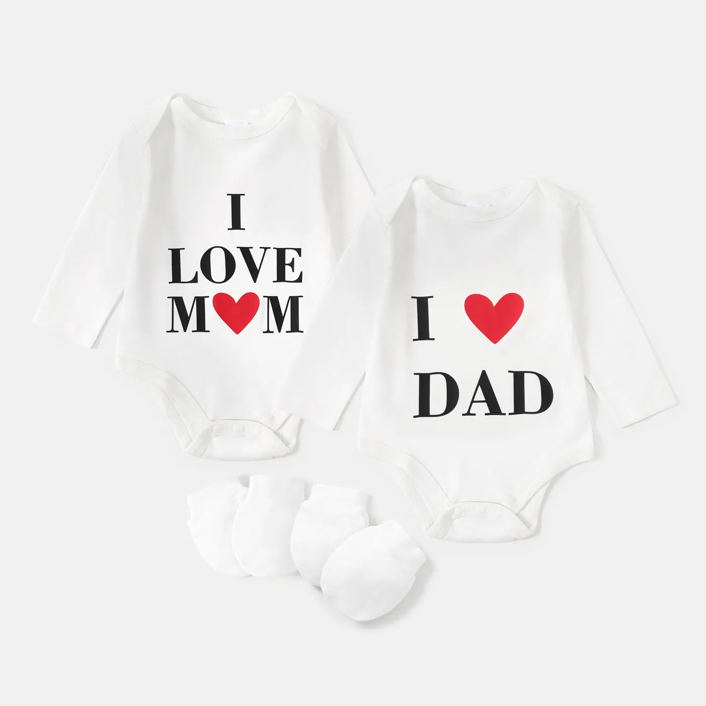 4pcs Unisex Newborn Basic Letter Pattern Cotton Gift Set White image 3