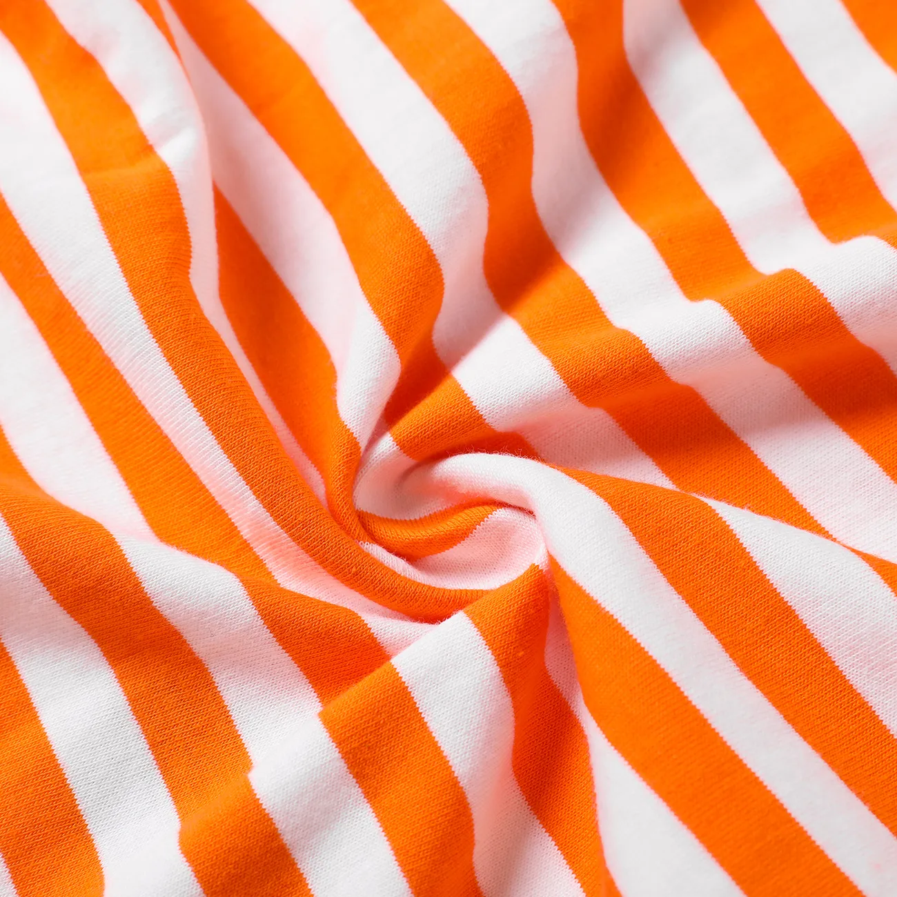 100% Cotton Fox Stripe Print Short-sleeve Orange Baby Romper Orange big image 1