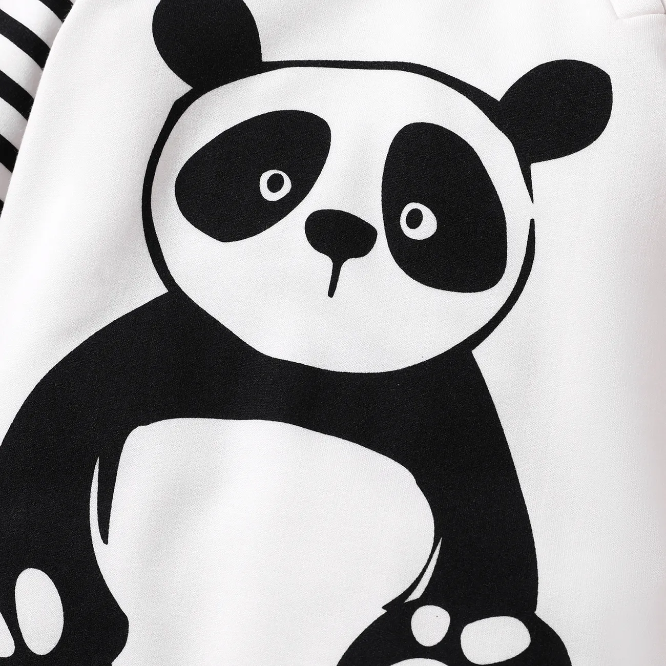 Bebé Unissexo Costuras de tecido Panda Casual Manga comprida Macacão Branco big image 1
