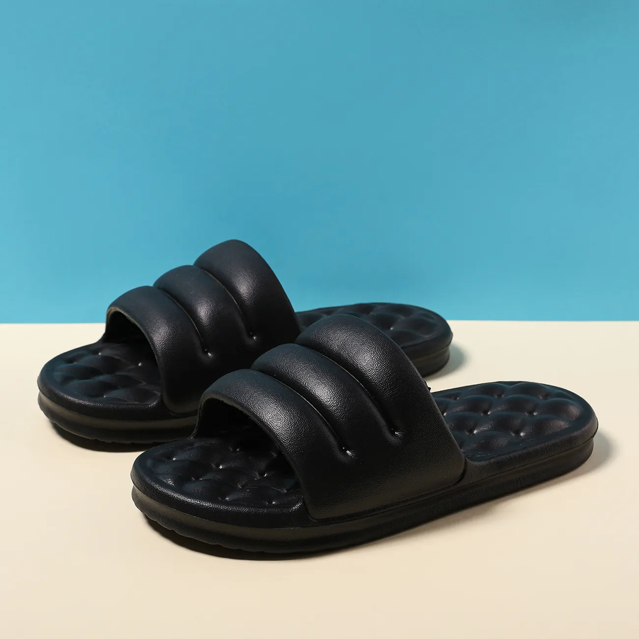 Mute EVA Sofa Slides Women Thick Sole Soft Indoor Slippers Women Anti-slip Sandals Men Summer Platform Women Shoes Bath Black big image 1