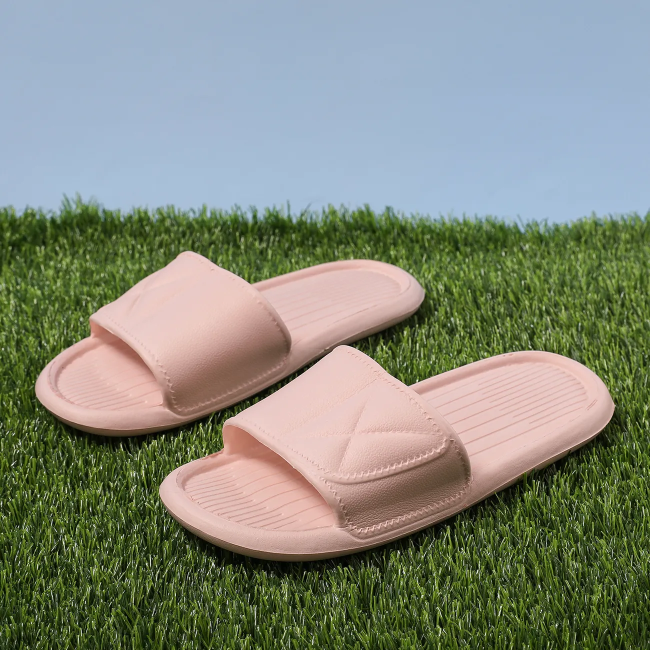 Summer Non-slip Thick Soft Sole Home Bathroom Slippers Women House Platform Flip Flops Outdoor Open Toe Beach Slides Sandal Mauve Pink big image 1