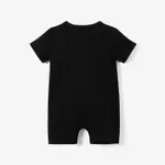 Baby Boy/Girl Bear Print Short-sleeve Romper Black image 2