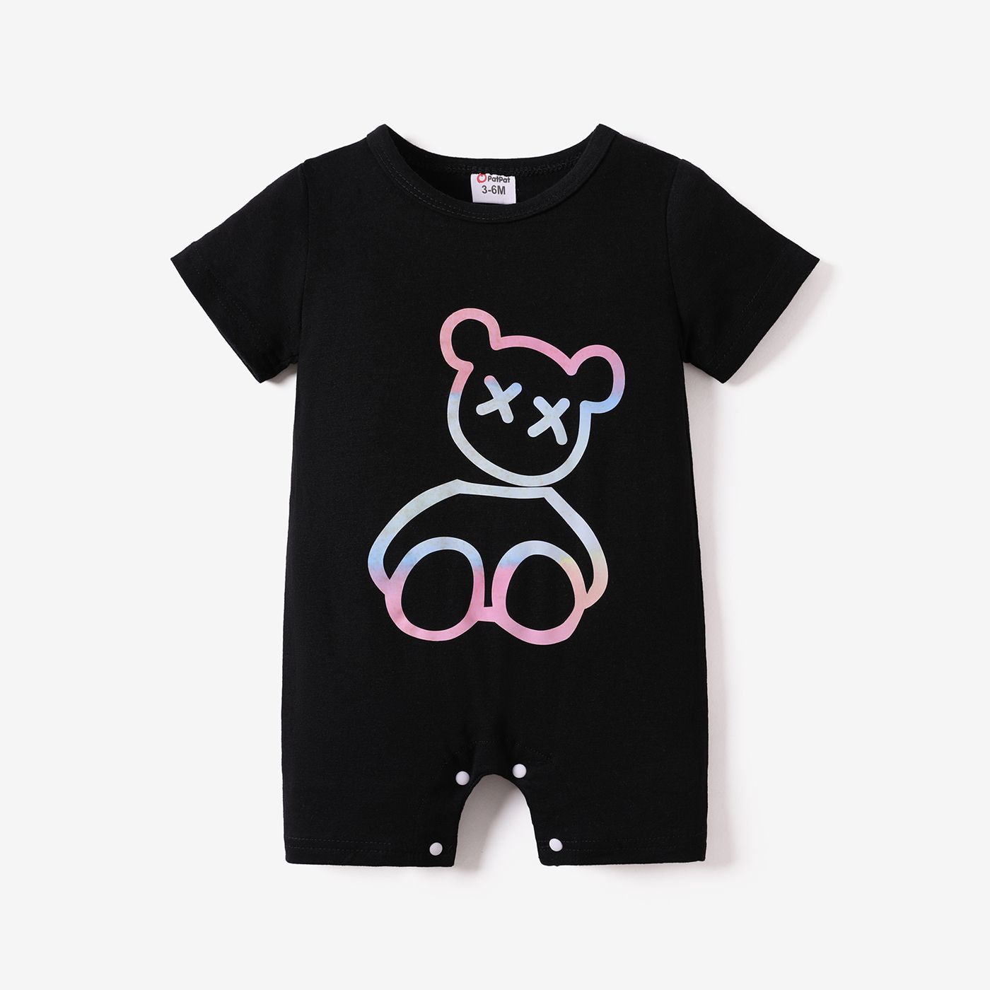 Baby Boy/Girl Bear Print Short-sleeve Romper