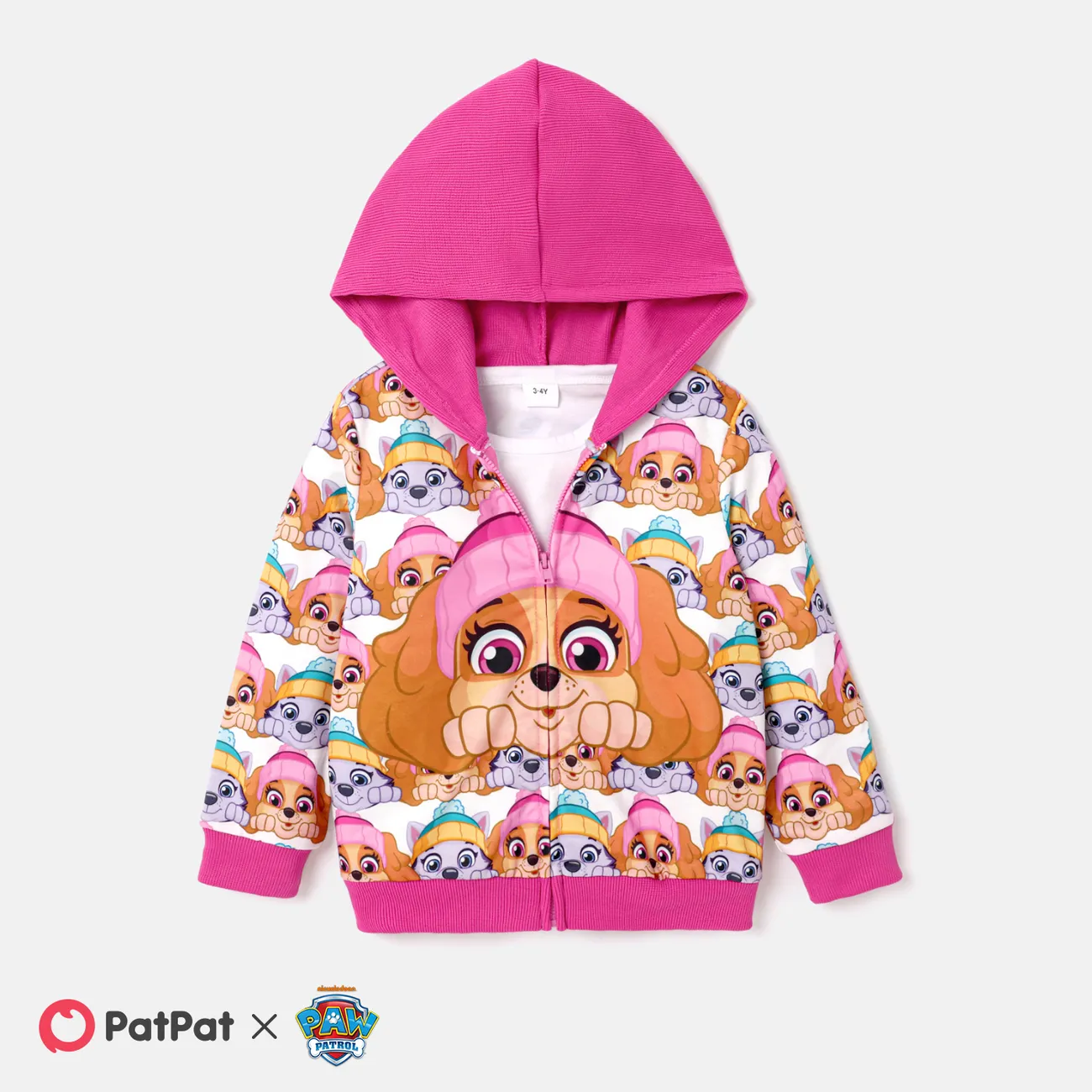 PAW Patrol Toddler Girl/Boy Character Print Zipper Design Hooded Jacket PINK-1 big image 1