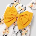 Baby Girl Floral Print Bow Decor Jumpsuit with Headband  image 4