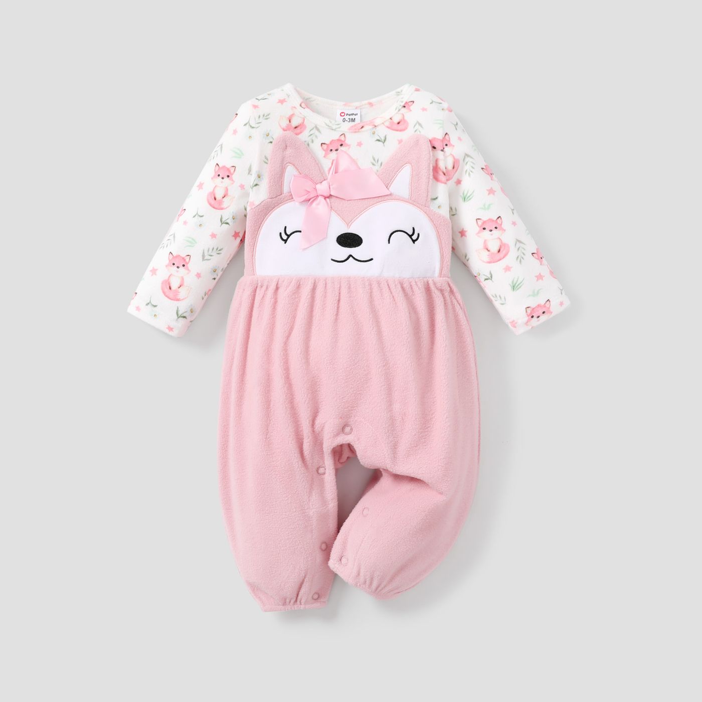 

Baby Girl Childlike Animal Pattern Long Sleeve Jumpsuit