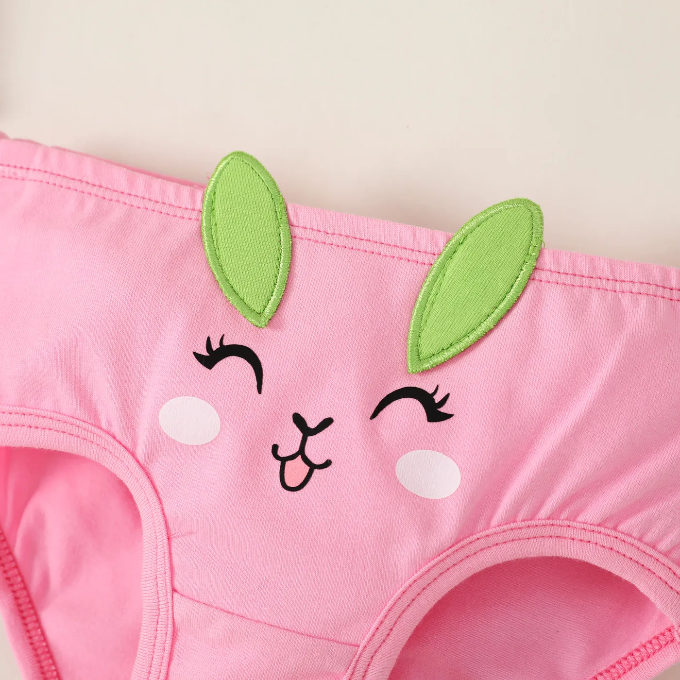 2pcs Toddler Girl Childlike Expression Underwear Set Pink image 3