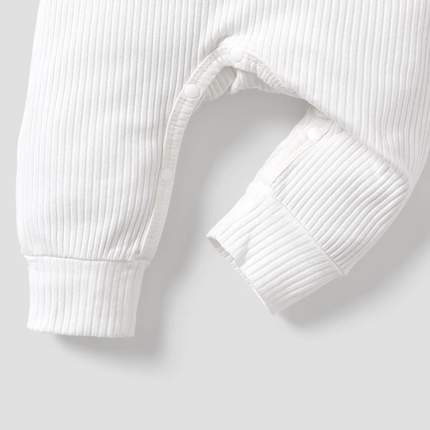 Baby Boy/Girl 95% Cotton Ribbed Long-sleeve Button Up Jumpsuit  image 4