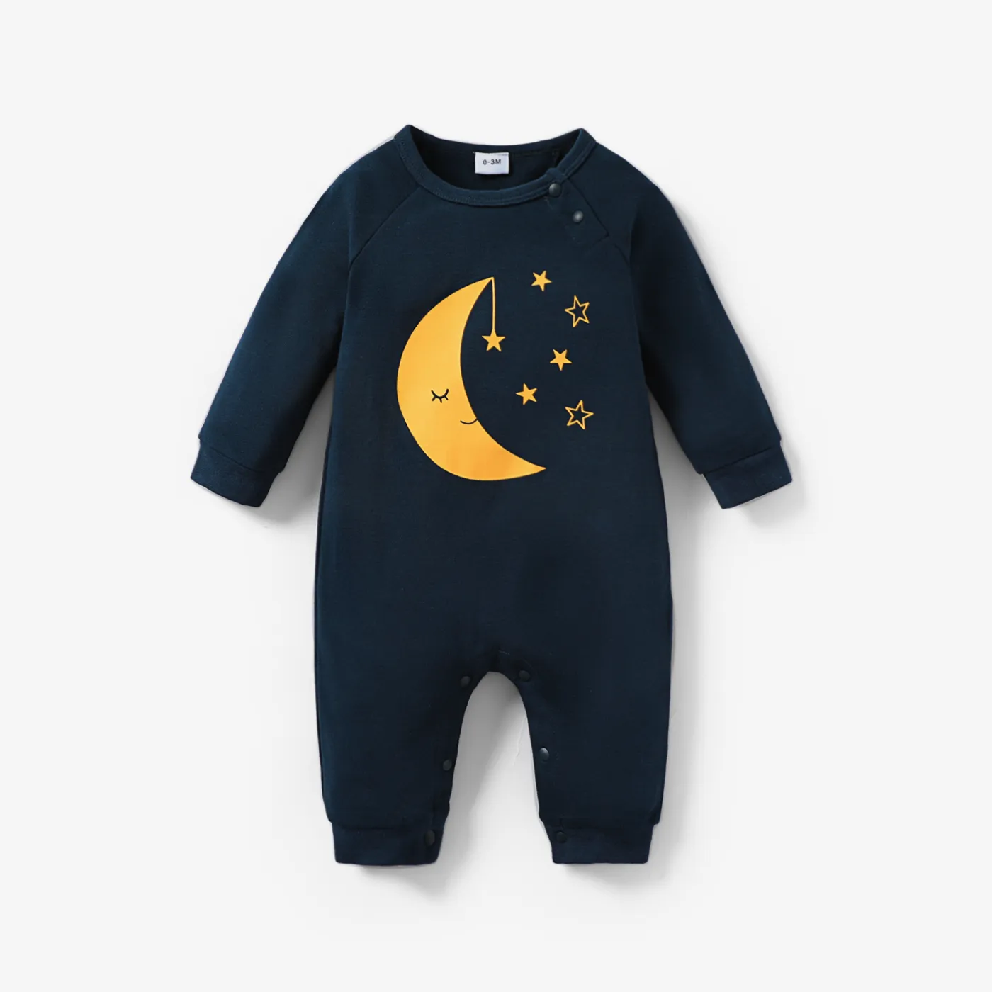 100% Cotton Moon Or Cloud Print Long-sleeve Baby Jumpsuit