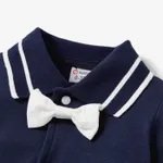 Baby Boy 95% Cotton Polo Neck Long-sleeve Gentleman Bow Tie Jumpsuit  image 3