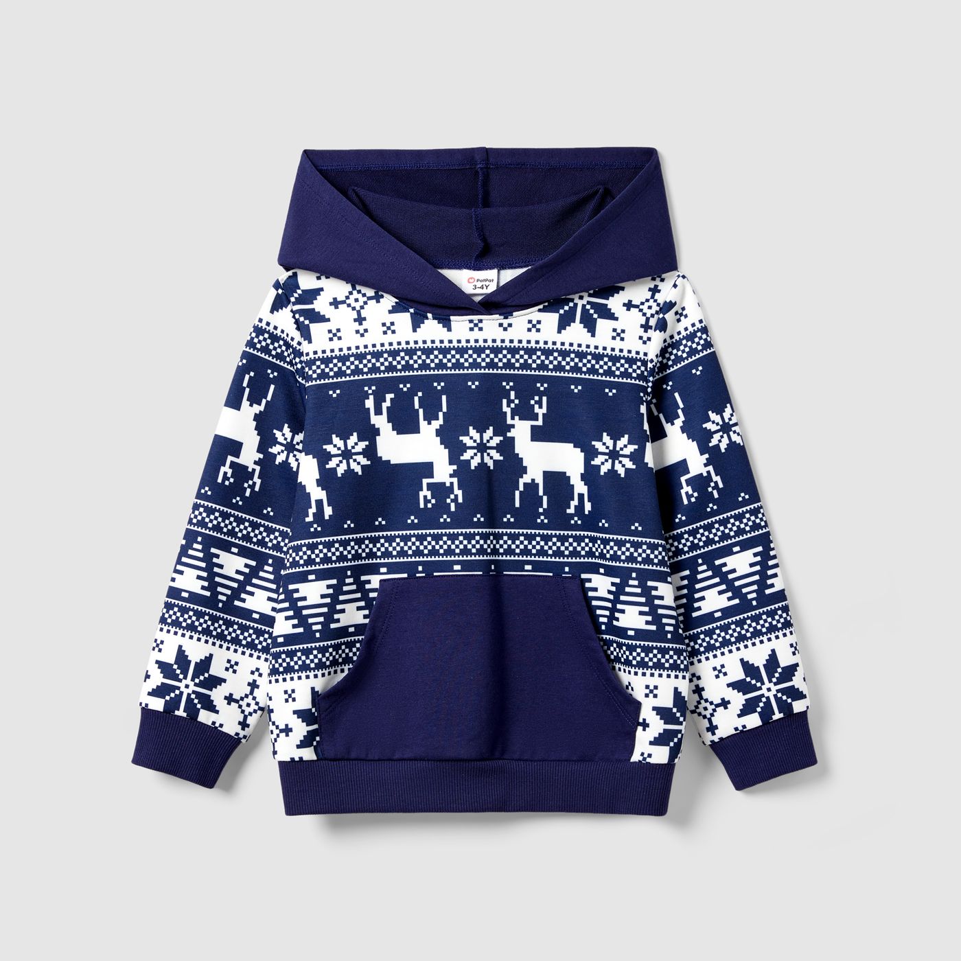 

Christmas Family Matching Reindeer & Snowflake Allover Print Long-sleeve Hooded Tops