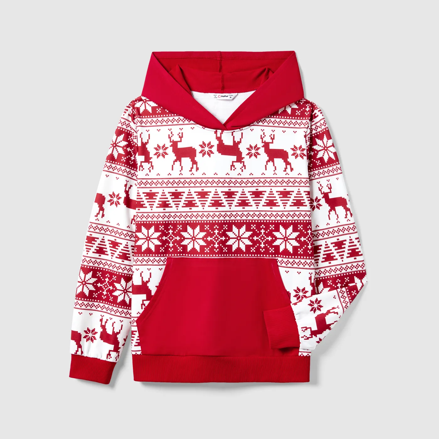 

Christmas Family Matching Reindeer & Snowflake Allover Print Long-sleeve Hooded Tops