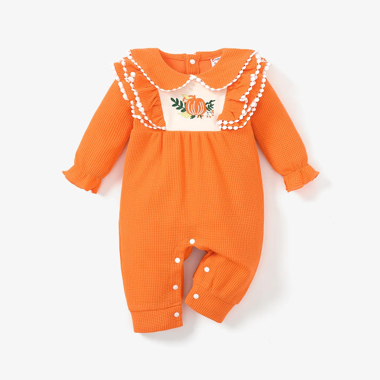 Baby Girl Halloween Long Sleeve Jumpsuit with Ruffle Edge big image 1