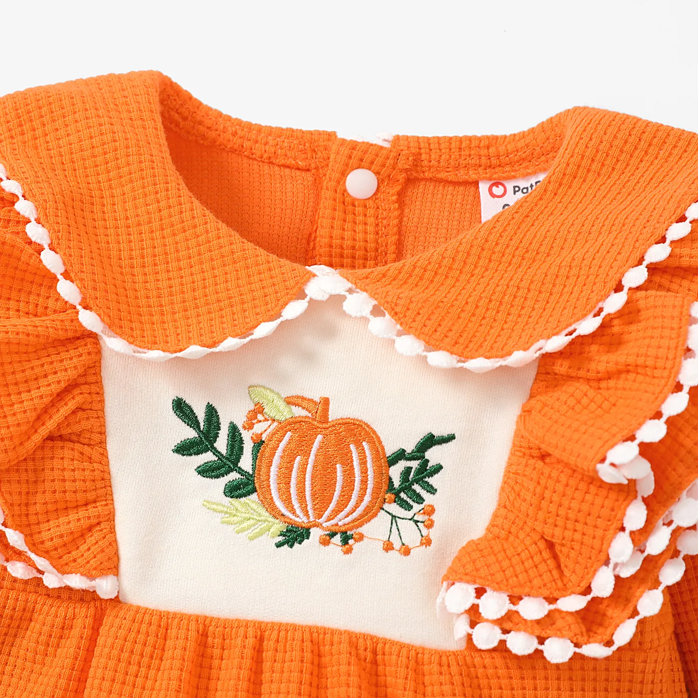 Baby Girl Halloween Long Sleeve Jumpsuit with Ruffle Edge  image 3