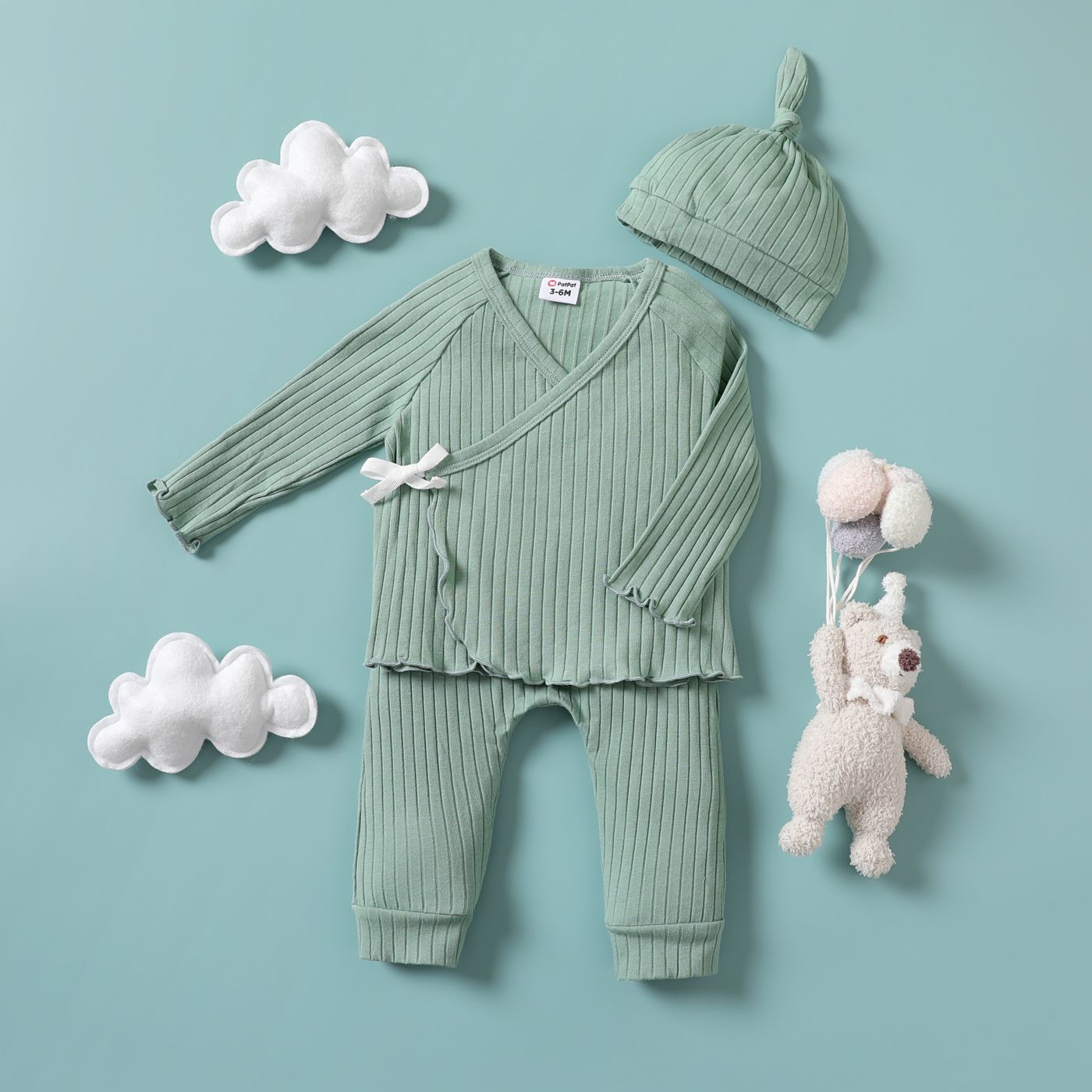 2pcs Baby Girl / Boy Casual Solid Color Set