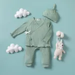 2pcs Baby Girl/Boy Casual Solid Color Set  Green