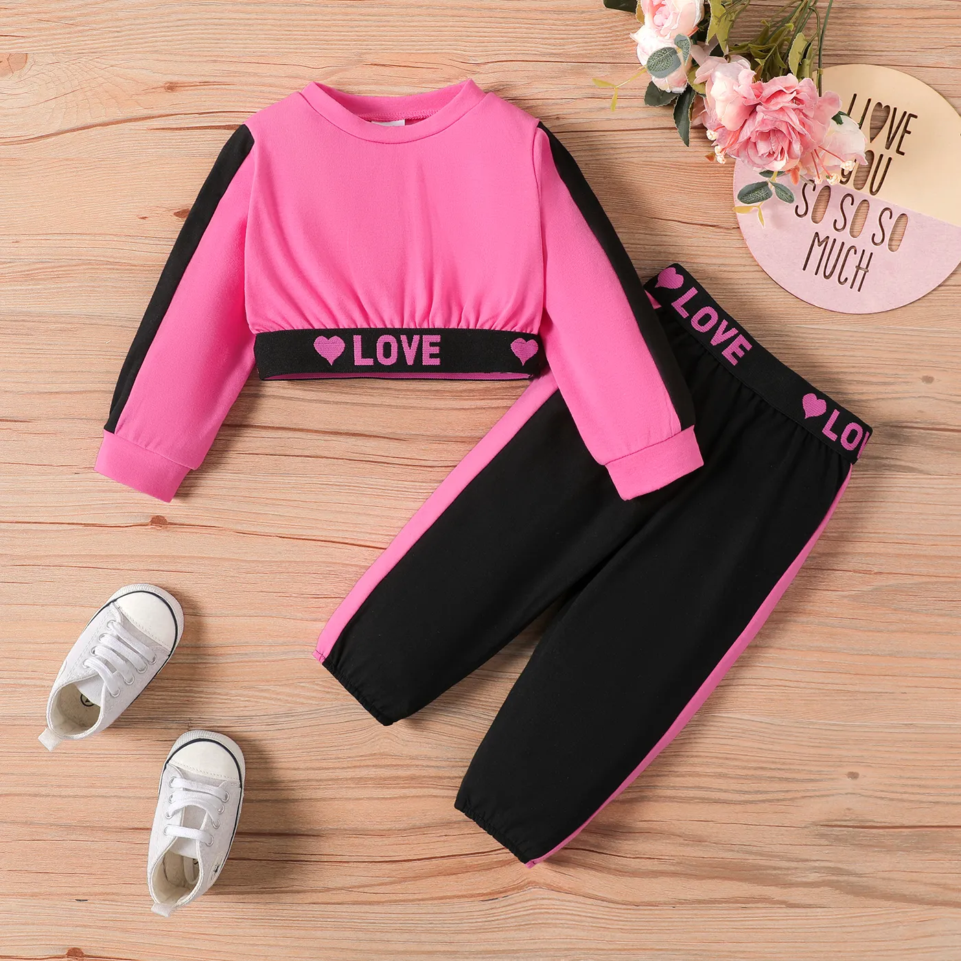 2PCS Baby Girl Avant-Garde Design Braid Feature Long Sleeve Top/PantSet