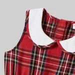 Christmas Family Matching Plaid Tops and Sleeveless Belted Dresses Sets  image 3