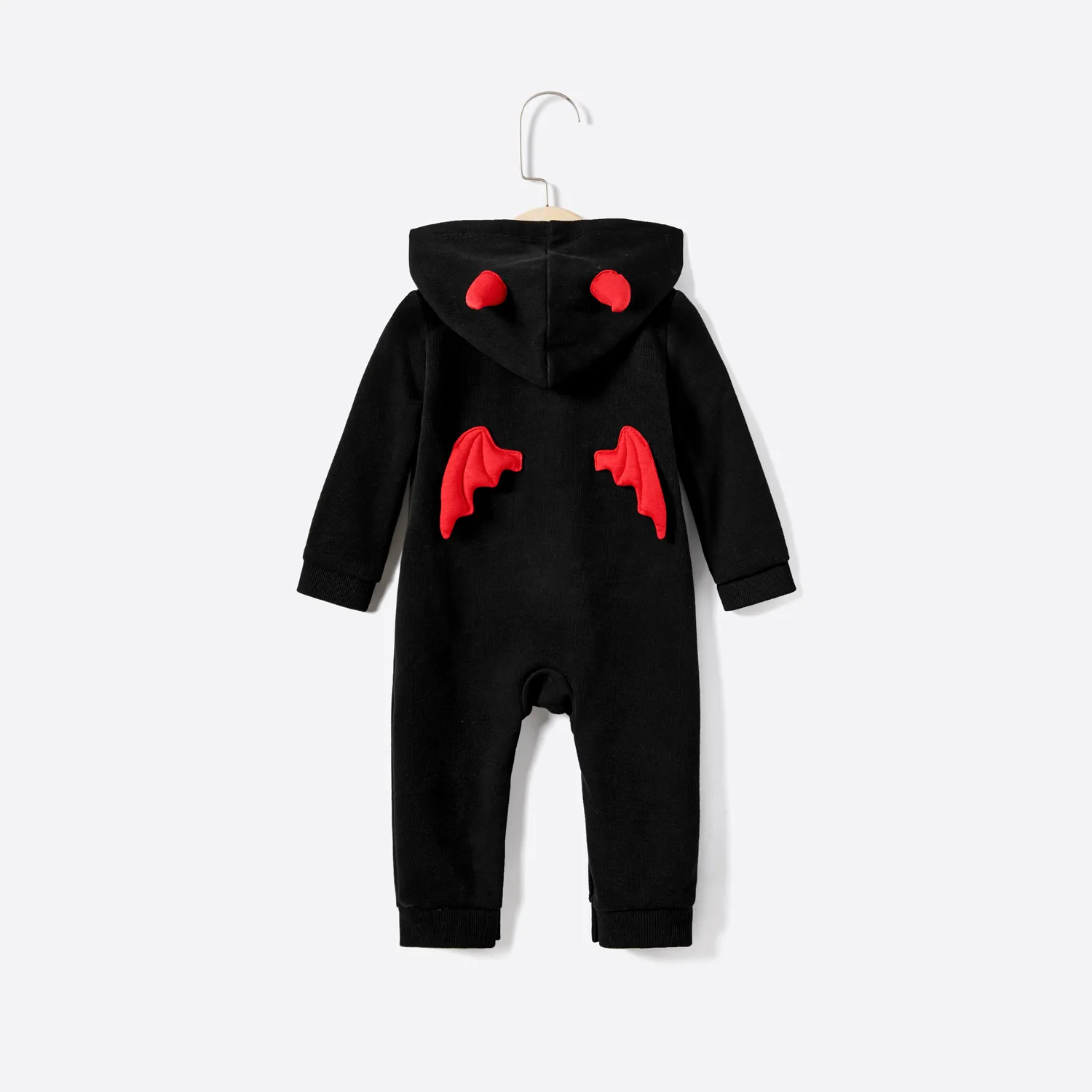 Halloween Family Matching 3D Bat Hooded Long-sleeve Sweatshirt Tops Black image 4