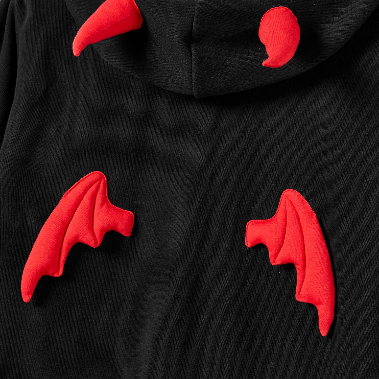 Halloween Family Matching 3D Bat Hooded Long-sleeve Sweatshirt Tops Black image 6