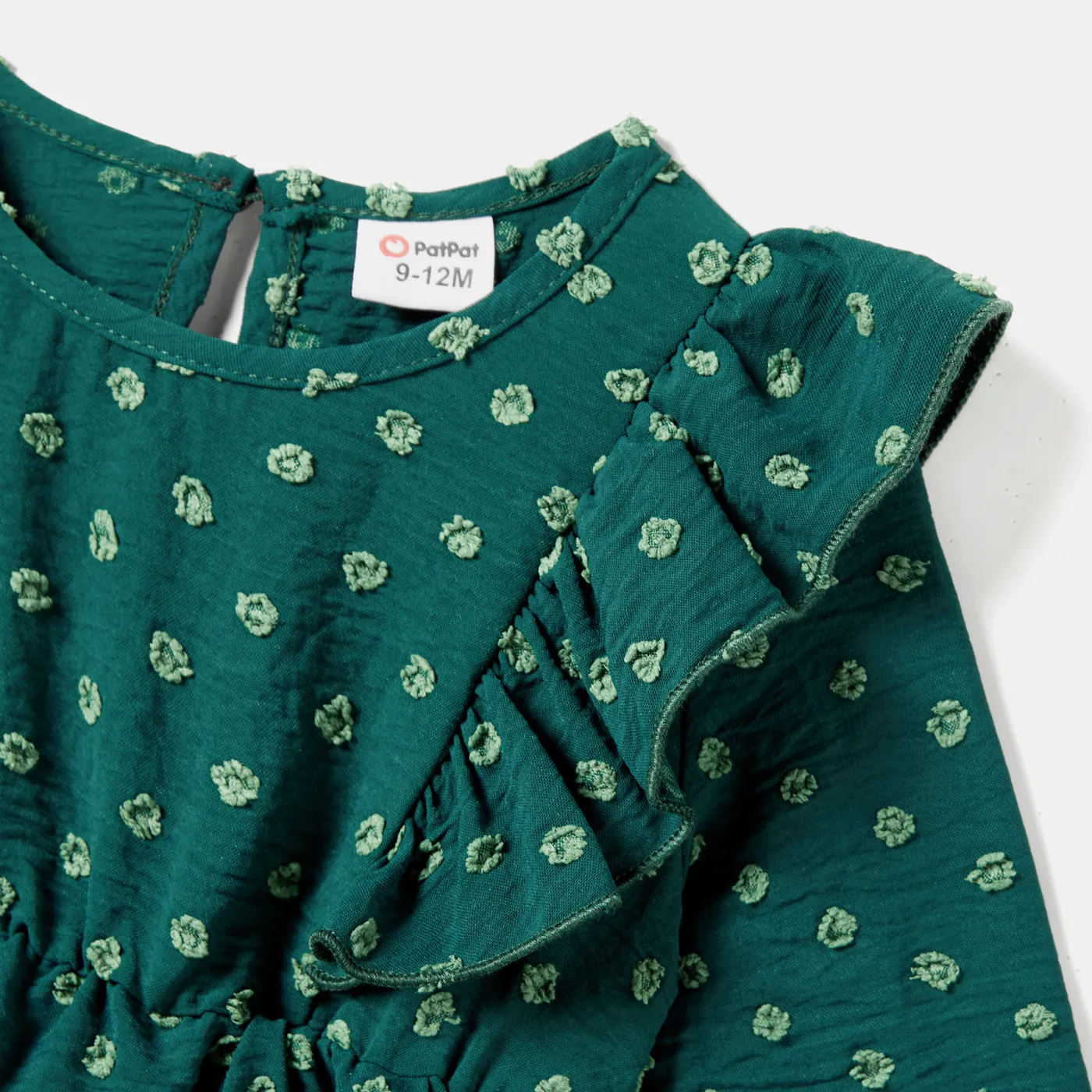 Family Matching Green Surplice Neck Belted Dresses and Plaid Shirts Sets Green image 4