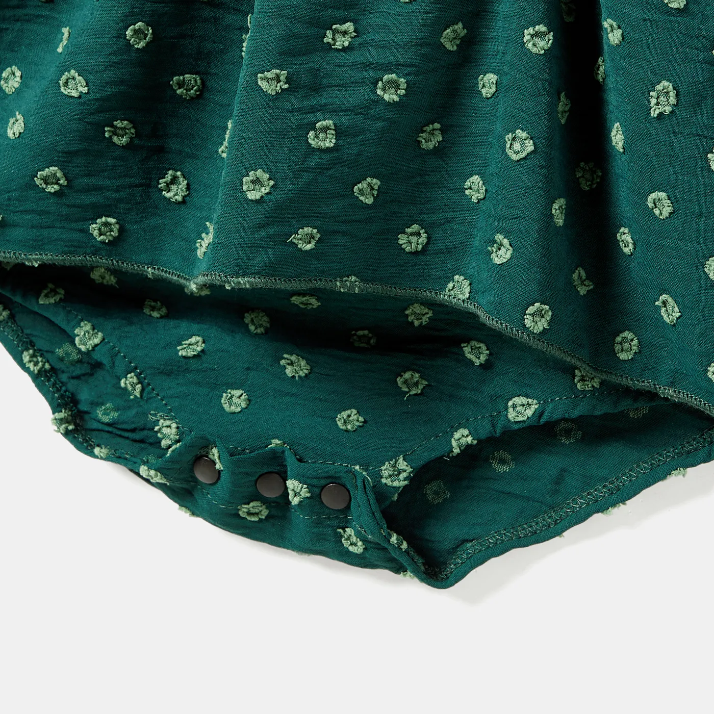 Family Matching Green Surplice Neck Belted Dresses and Plaid Shirts Sets Green image 5