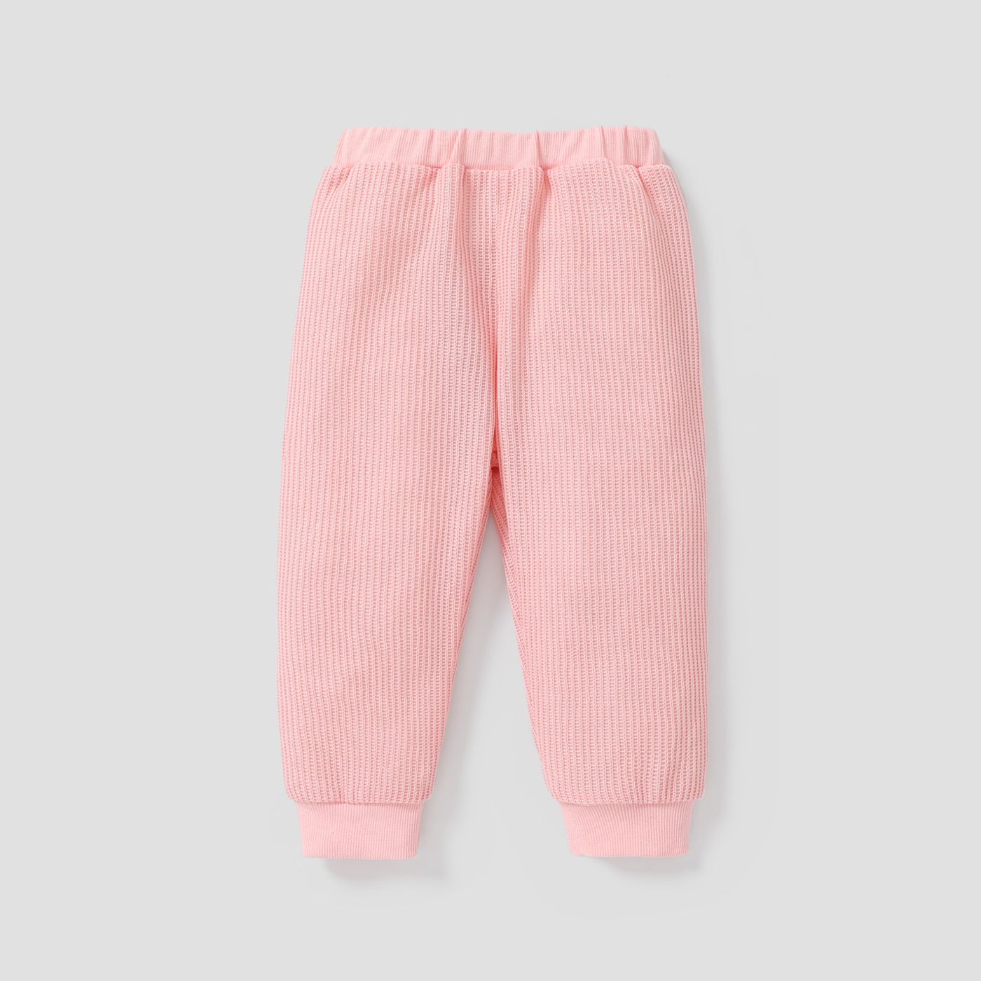 Baby Girl Casual Solid Color Wool Textured Pant