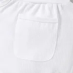 Ribbed Solid Pocket Decor Sleeveless Baby Romper White image 4