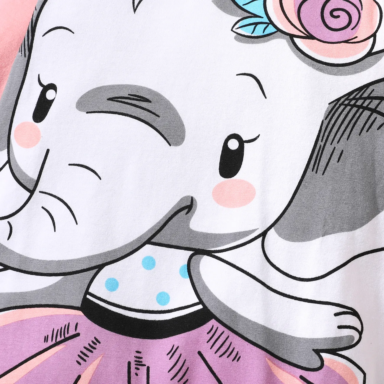 Baby Unisex Elefant Kindlich Langärmelig Baby-Overalls Hell rosa big image 1