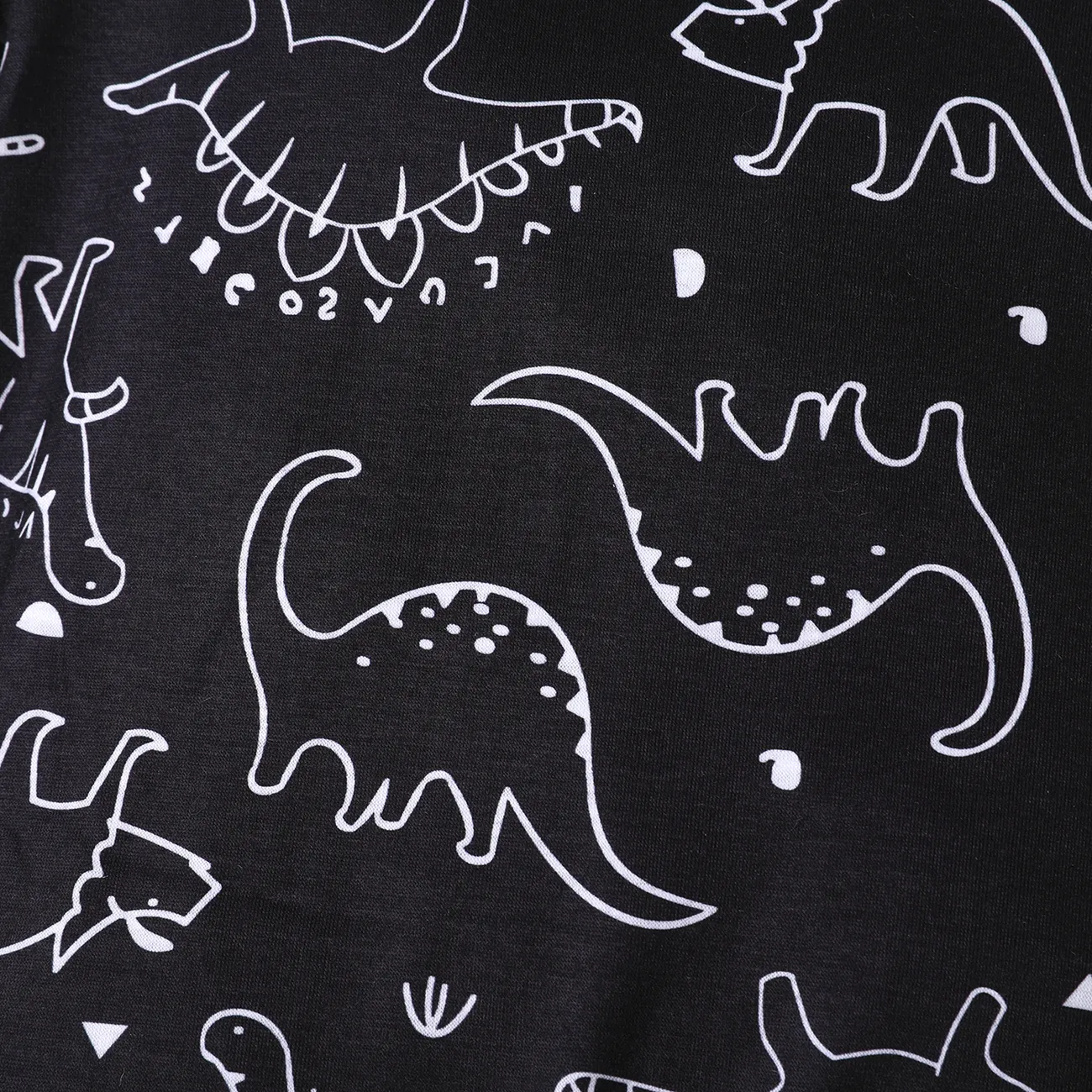 Baby Jungen Aufgesetzte Tasche Dinosaurier Kindlich Kurzärmelig Baby-Overalls schwarz big image 1