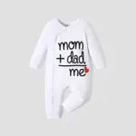 Baby Boy/Girl 95% Cotton Long-sleeve Love Heart and Letter Print Jumpsuit White